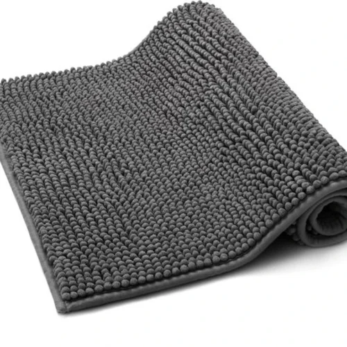 Unyqoos ® Antracietkleurige Chenille Badmat met Antislip en Hoog Absorberend Vermogen voor Badkamercomfort