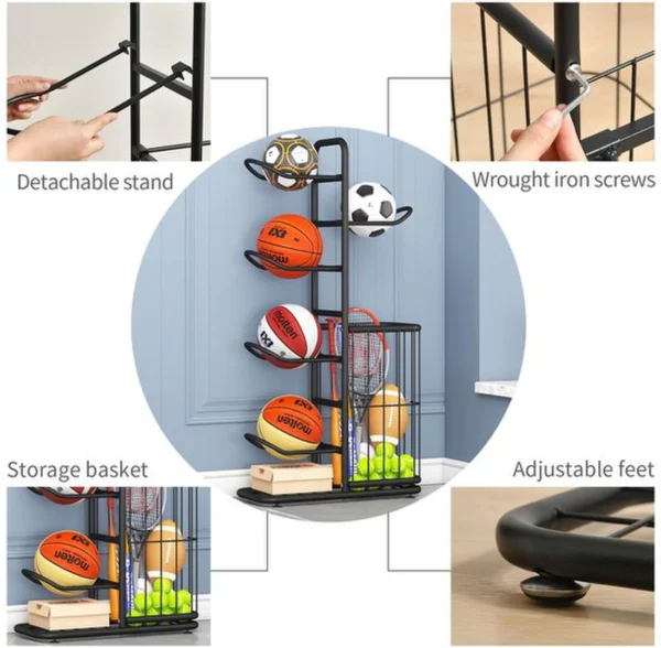 Unyqoos® Stabiele en Ruimtebesparende Ballenopslag voor Binnen en Buiten met Flexibele Montageopties