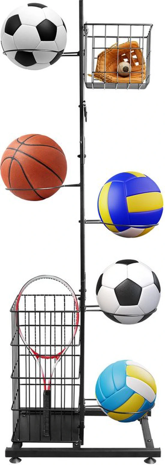 P-87213230496070-20260406082918.webp Unyqoos® Ruimtebesparende Balopslag met Meerdere Opslagmogelijkheden voor Sportballen en Accessoires