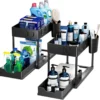 Unyqoos® Multifunctioneel Tweelaags Onderkast Organizer Rek voor Keuken en Badkamer