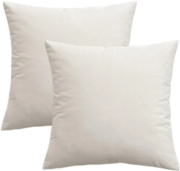 Unyqoos® Set van 2 Luxe Fluwelen Kussenhoezen voor Woonkamer en Slaapkamer, 40 x 40 cm, Crèmewit