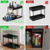 P-87213230534993-20260406095415.webp Unyqoos® Uittrekbare Dubbele Organizer met Haken voor Onder de Wastafel, Verstelbaar en Ruimtebesparend