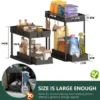 P-87213230534997-20260406095429.webp Unyqoos® Uittrekbare Dubbele Organizer met Haken voor Onder de Wastafel, Verstelbaar en Ruimtebesparend