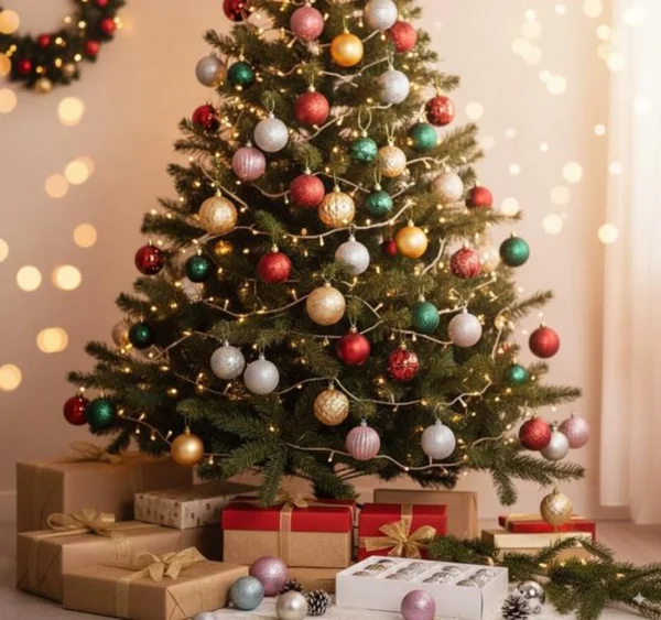 Unyqoos® Set van 12 decoratieve rode kerstballen voor een feestelijke kerstboom