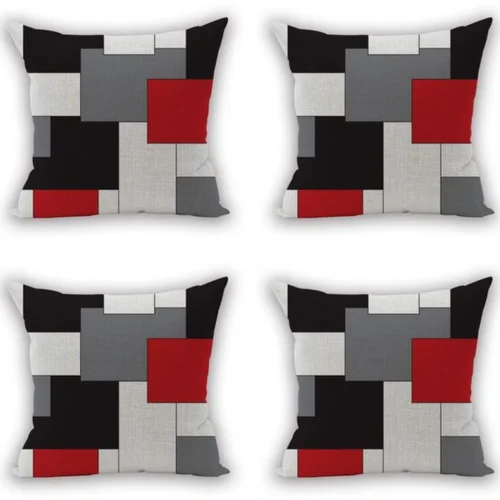 P-87213230553250-20260406110747.webp Unyqoos® Set van 4 decoratieve kussenhoezen met geometrisch Scandinavisch design