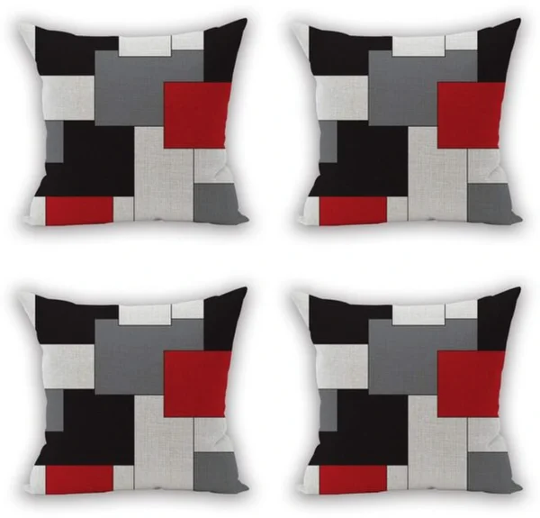 P-87213230553250-20260406110747.webp Unyqoos® Set van 4 decoratieve kussenhoezen met geometrisch Scandinavisch design