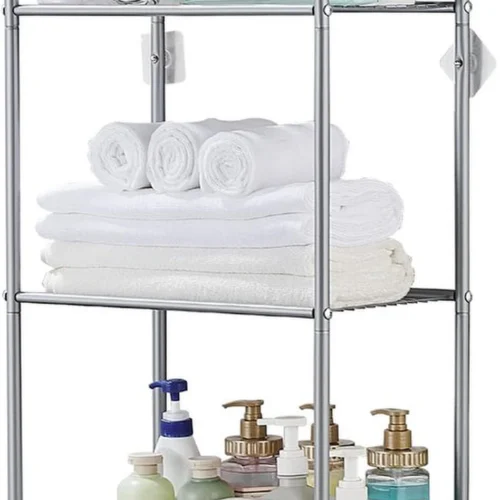P-87213230557520-20260405180936.webp Unyqoos® Vrijstaand metalen opbergrek met vier niveaus voor badkamer en keuken