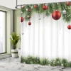 P-87213230562231-20260403112627.webp Unyqoos® Stijlvol Kerstthema Douchegordijn met Ornamenten en Haken 175x180 cm