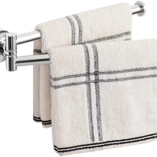 Unyqoos® Handdoekhouder voor keuken met draaibare armen van roestvrij staal, 23 cm gepolijst