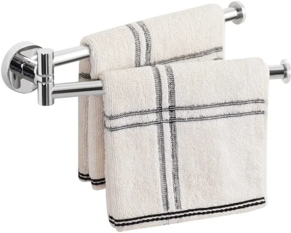 Unyqoos® Handdoekhouder voor keuken met draaibare armen van roestvrij staal, 23 cm gepolijst