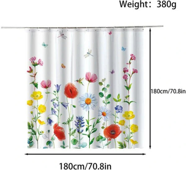 Unyqoos® Minimalistisch Douchegordijn Stof 180 x 180 cm Anti-Schimmel Waterdicht Badgordijn met Ringen