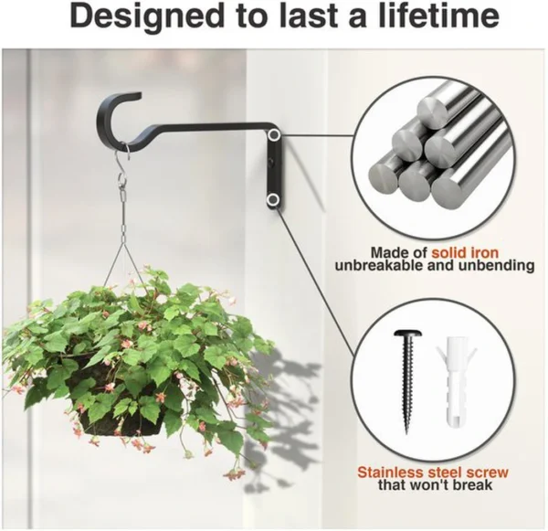 Unyqoos® Set van 2 Robuuste Wandhaken voor Planten en Decoratie Buiten en Binnen
