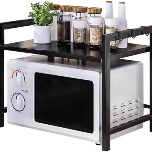P-87213230601690-20260406101220.webp Unyqoos® Verstelbaar en Ruimtebesparend Magnetronrek voor Multifunctioneel Gebruik in de Keuken