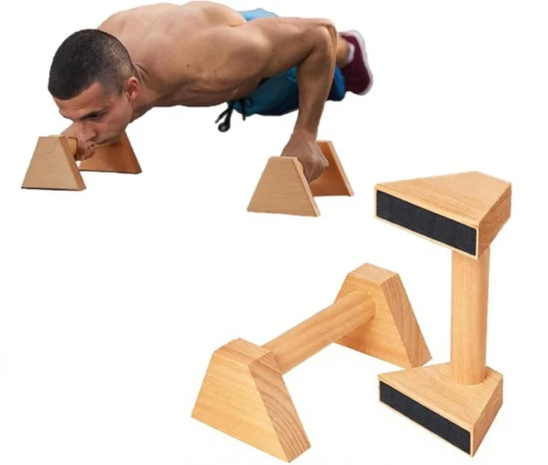 Unyqoos® Houten ergonomische push-upgrepen voor calisthenics en krachttraining binnen en buiten