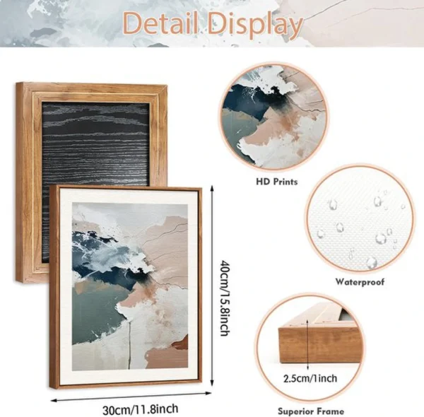 Unyqoos® Set van drie abstracte canvas kunstwerken in pastelkleuren voor elk interieur