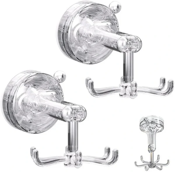 Unyqoos® Set van 2 draaibare zuignap haken met sterk 6-klauw ontwerp voor meerdere oppervlakken