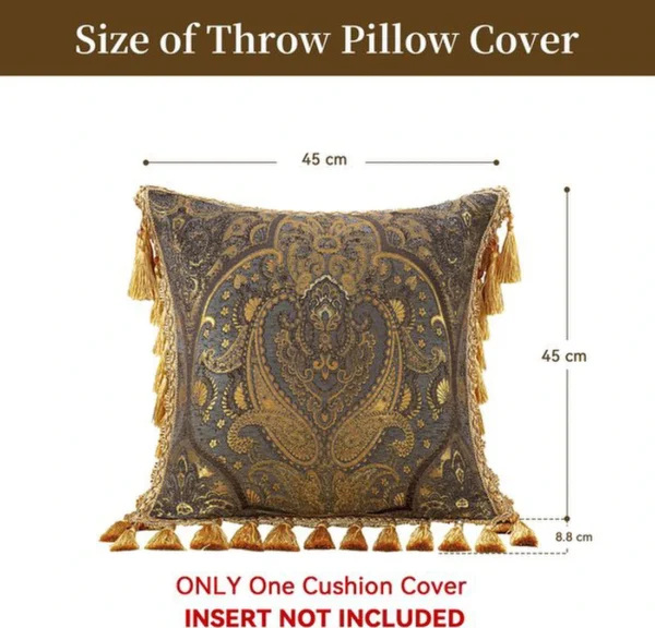 P-87213230718061-20260406110830.webp Unyqoos® Jacquard Kussensloop met Ritssluiting in Grijs en Goud voor Elegante Decoratie