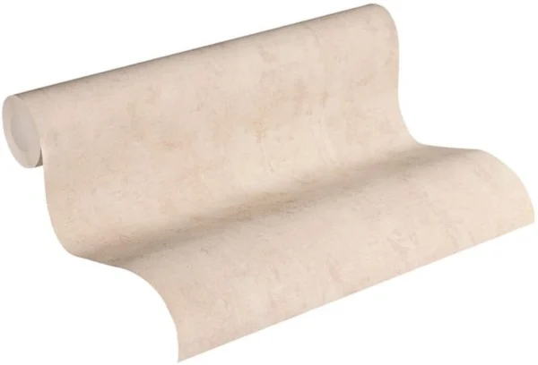Unyqoos® Hoogwaardig vliesbehang met natuurlijke pleisterlook in zand en beige