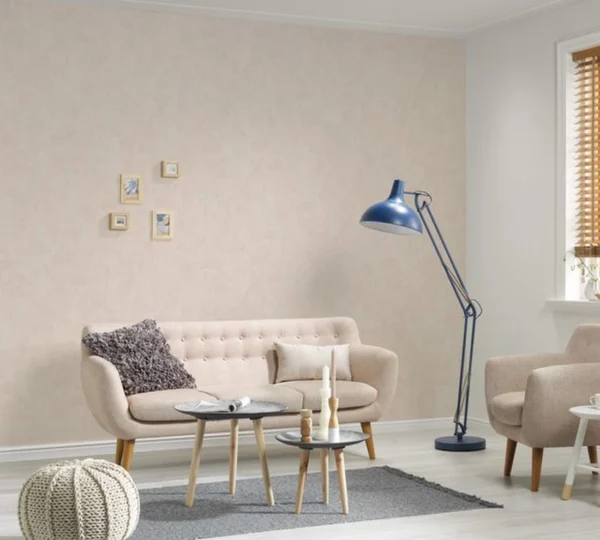 Unyqoos® Hoogwaardig vliesbehang met natuurlijke pleisterlook in zand en beige