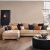 Unyqoos® Hoogwaardig vliesbehang met natuurlijke pleisterlook in zand en beige