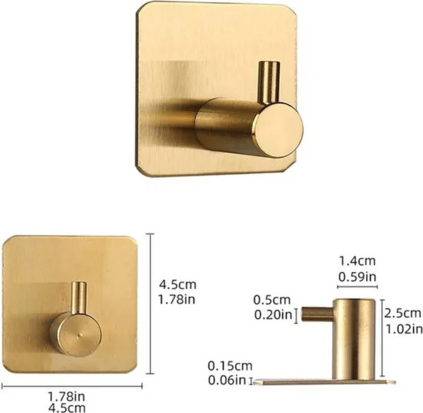 P-87213230772663-20260405181928.webp Unyqoos® Zelfklevende roestvrijstalen haken set voor badkamer en keuken zonder boren