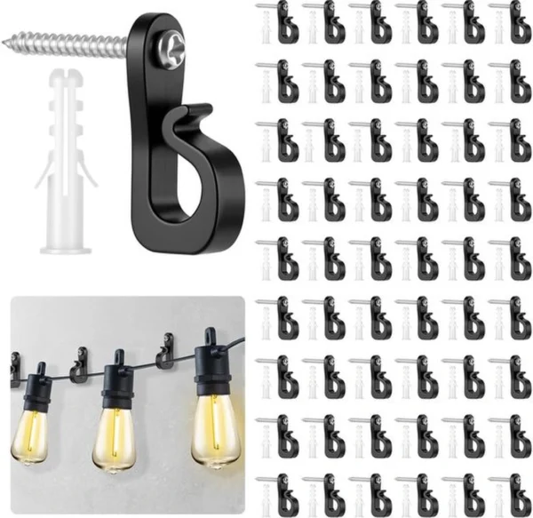 P-87213230775870-20260406115536.webp Unyqoos® Set van 55 schroefhaken voor buitenverlichting en decoratieve toepassingen