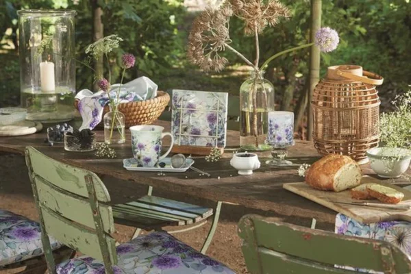 Unyqoos® Decoratieve kussensloop met plantenmotief in natuurlijke tinten 40x40 cm