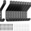 P-87213230794757-20260406115650.webp Unyqoos® Set van 10 zwarte roestvrijstalen wandhaken voor diverse ruimtes in huis