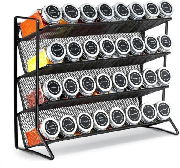 P-87213230796287-20260406101511.webp Unyqoos® Stijlvol en ruimtebesparend kruidenrek met vier niveaus voor keukenorganisatie