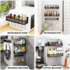 Unyqoos® Veelzijdige Magnetische Keuken- en Huishoud Organizer Set met 3 Planken en 8 Haken voor Efficiënte Opslag