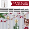 Unyqoos® Kerst Douchegordijn met Kabouters en Ballen voor Feestelijke Badkamer