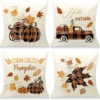 P-87213230807160-20260406110849.webp Unyqoos® Set van 4 Herfst Kussenslopen met Esdoornblad en Pompoen Motief