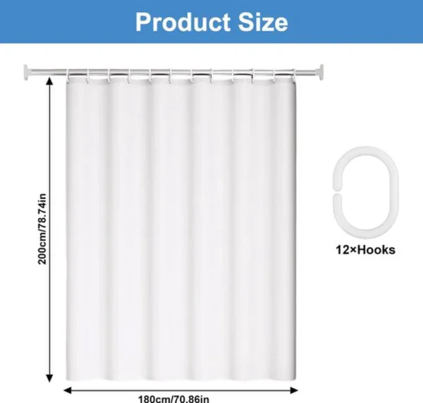 P-87213230809832-20260403112615.webp Unyqoos® Waterafstotende douchegordijn met antischimmel eigenschap voor badkamers