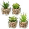 P-87213230814470-20260405135527.webp Unyqoos® Set van vier realistische vetplanten in glazen pot voor sfeervolle decoratie