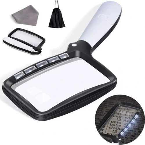 Unyqoos® Inklapbare leesloep met dimbare LED-verlichting en grote lens voor ouderen