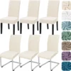 P-87213230827272-20260405184727.webp Unyqoos® Set van 6 Rekbare Fluwelen Stoelhoezen voor Schommelstoelen, Eetkamer en Bruiloften in Beige