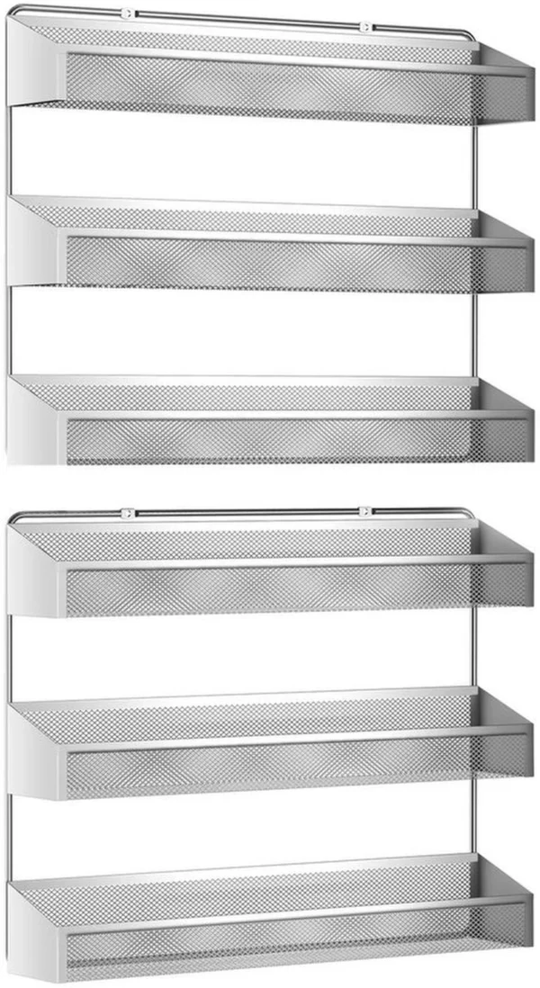 Unyqoos® Drievoudig kruidenrek voor keuken of badkamer met wandmontage optie