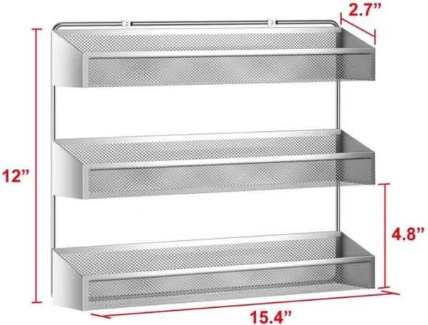 Unyqoos® Drievoudig kruidenrek voor keuken of badkamer met wandmontage optie