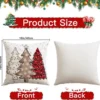 Unyqoos® Set van 4 decoratieve kerst kussenhoezen met winterse prints voor huis en tuin