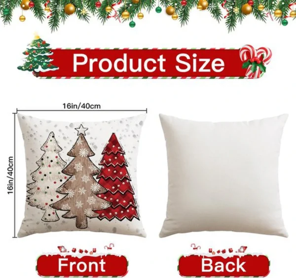 Unyqoos® Set van 4 decoratieve kerst kussenhoezen met winterse prints voor huis en tuin