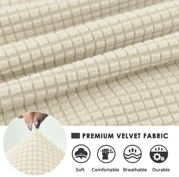 P-87213230853155-20260405182558.webp Unyqoos® Set van 4 elastische stoelhoezen in beige voor eetkamer en evenementen
