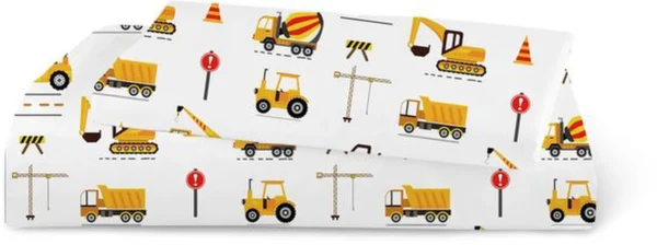Unyqoos® Levendig Kinderbeddengoed Set met Tractors en Voertuigen Motief voor Slaapcomfort