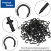 P-87213230892451-20260406120140.webp Unyqoos® Set van 120 Roestvrijstalen Zwarte Schroefhaken voor Diverse Ophangmogelijkheden