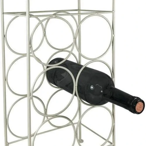 Unyqoos® Stijlvol wit metalen wijnrek voor 6 flessen met vintage uitstraling