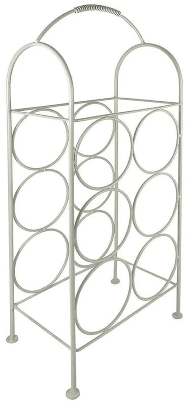 P-87213230893201-20260406105813.webp Unyqoos® Stijlvol wit metalen wijnrek voor 6 flessen met vintage uitstraling