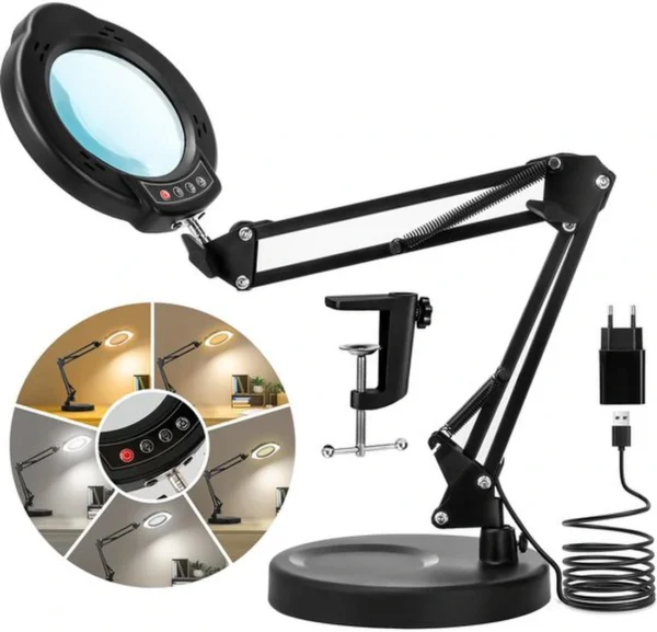 Unyqoos® Verstelbaar LED-vergrootglas met Klem voor Diverse Creatieve Toepassingen