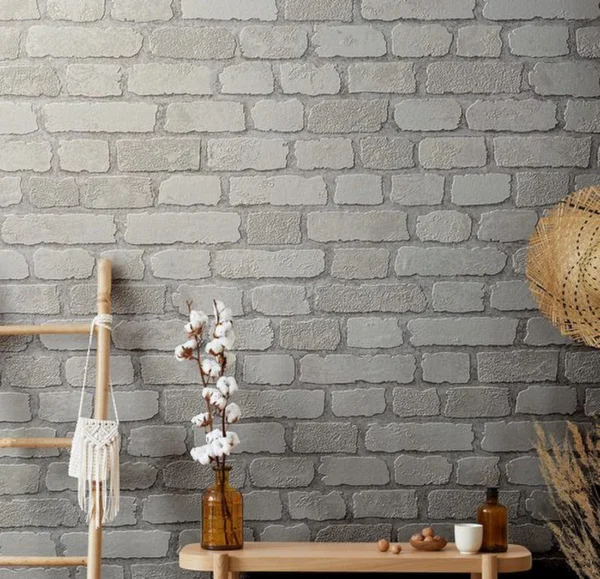 P-87213230898183-20260405113051.webp Unyqoos® Wit 3D Steenlook Behang met Baksteen Effect voor Diverse Kamers