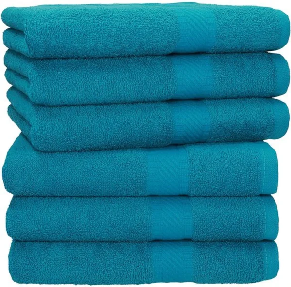 Unyqoos® Complete Zachte Katoenen Handdoekenset voor Sport, Strand en Reizen - 6 Stuks, Petrolkleurig