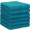 Unyqoos® Complete Zachte Katoenen Handdoekenset voor Sport, Strand en Reizen - 6 Stuks, Petrolkleurig