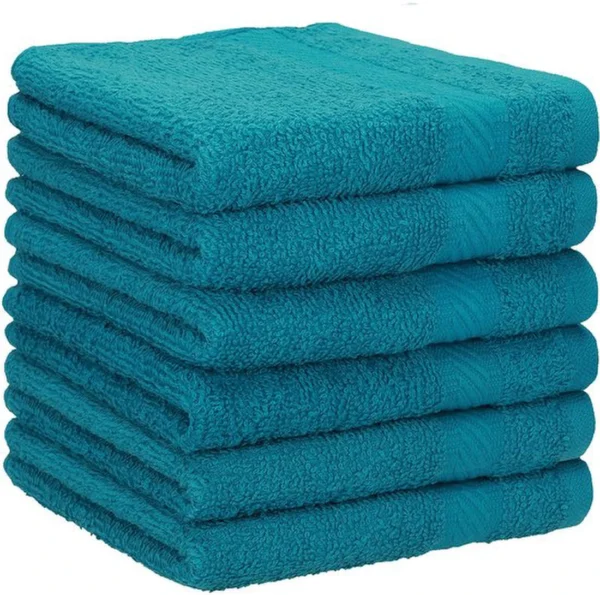 Unyqoos® Complete Zachte Katoenen Handdoekenset voor Sport, Strand en Reizen - 6 Stuks, Petrolkleurig